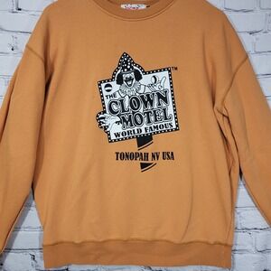 Clown Motel Sweatshirt Womens Sz L Crew Neck Pullover 100% Cotton